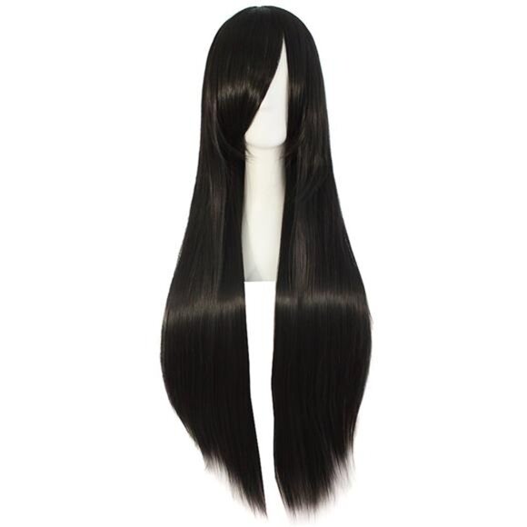 32" 80cm Long Straight Anime Costume Cosplay Wig Party Wig (Black) - Picture 1 of 4